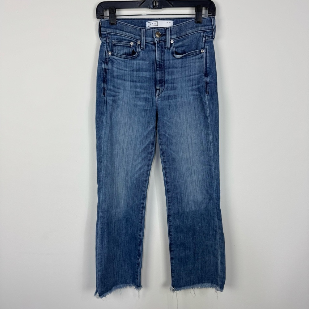 AYR The Pop Fray Denim Straight Leg Ankle & Crop Jeans Casual